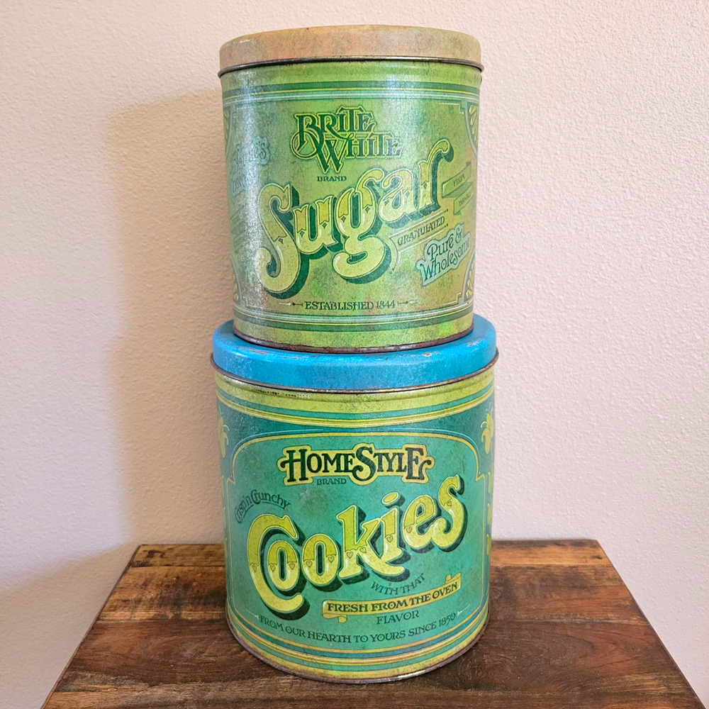 Vintage 1977 Ballonoff Kitchen Tin Canister Set - Sugar & Cookies R&D Co.